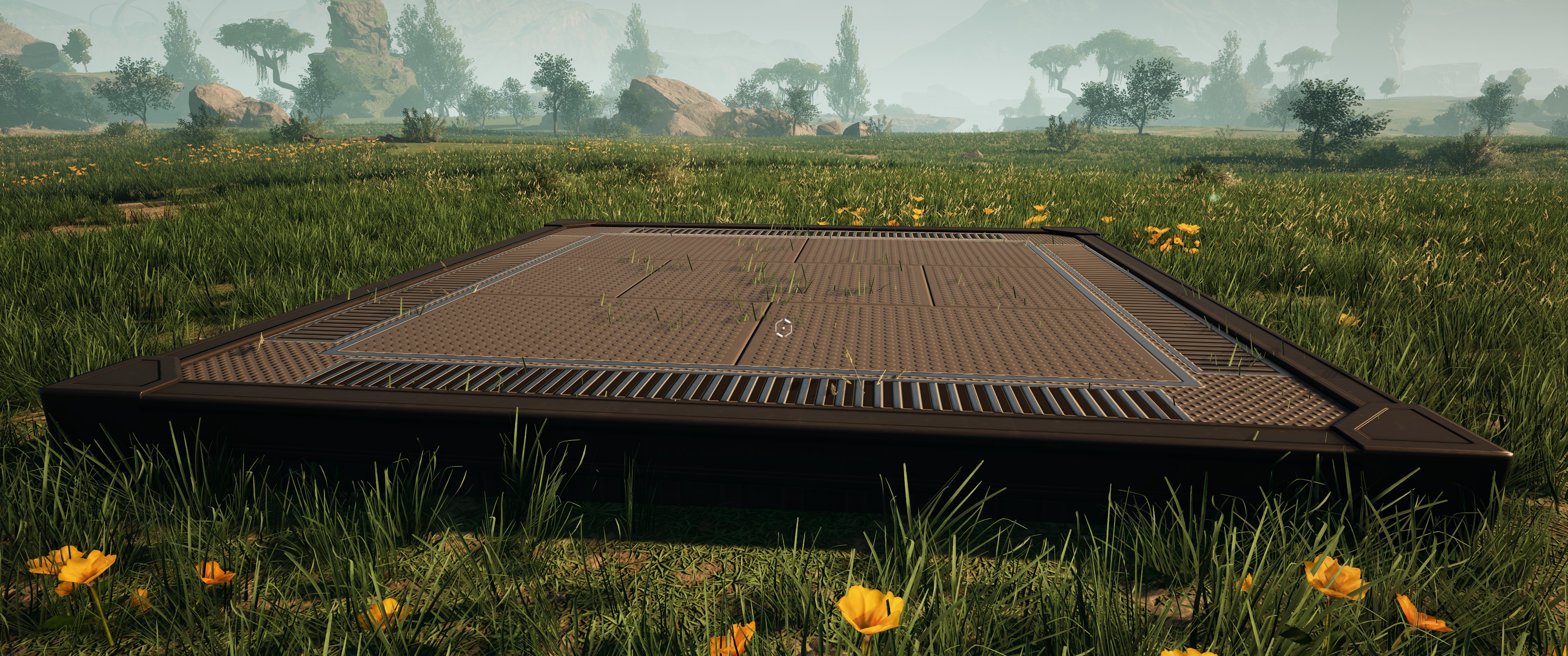 Grass before installing No Grass Under Buildings